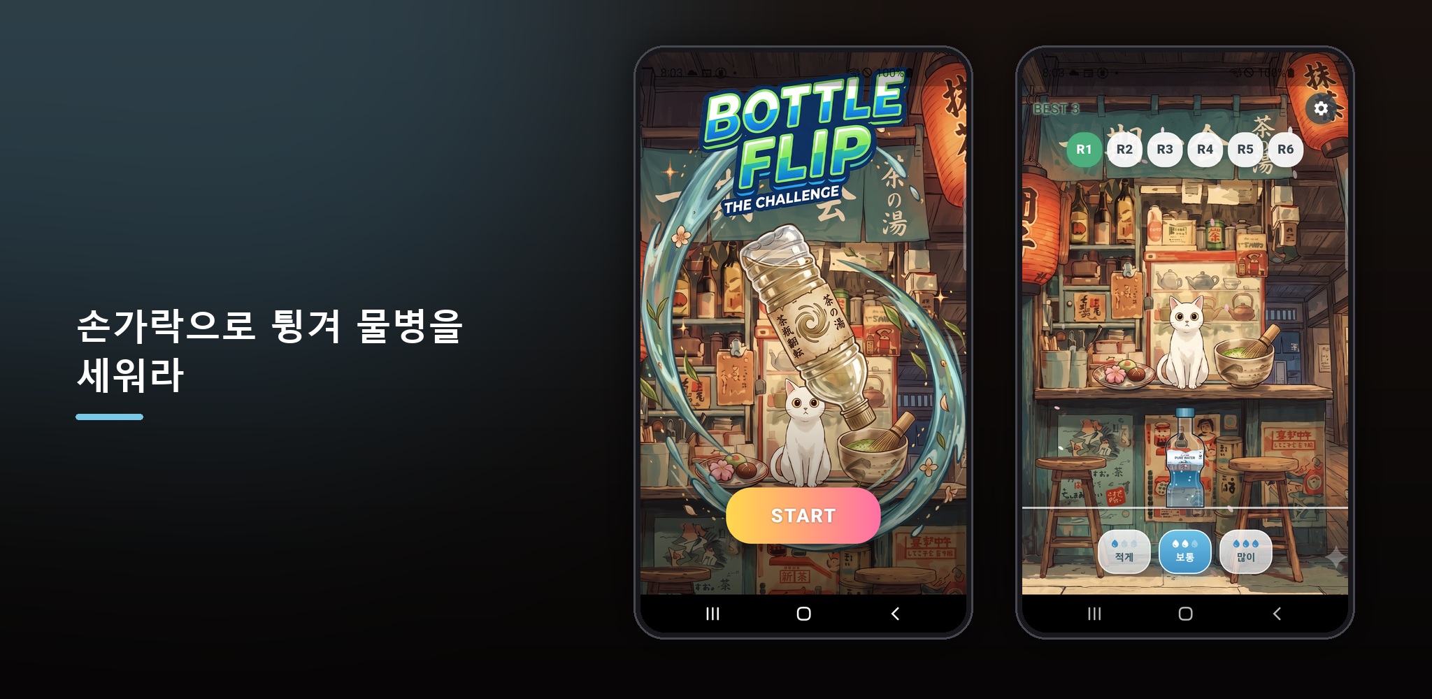 물병 세우기 — 손가락으로 튕겨 물병을 세우는 보틀플립 챌린지